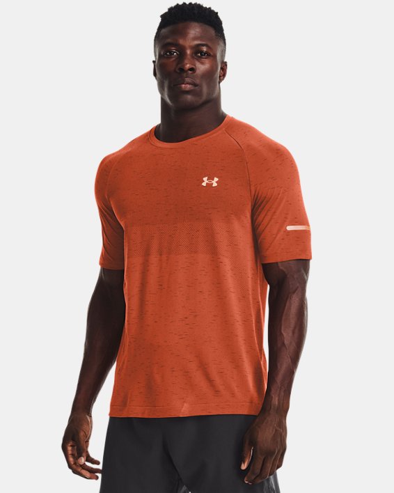 Men's UA Vanish Seamless Run Short Sleeve, Orange, pdpMainDesktop image number 4
